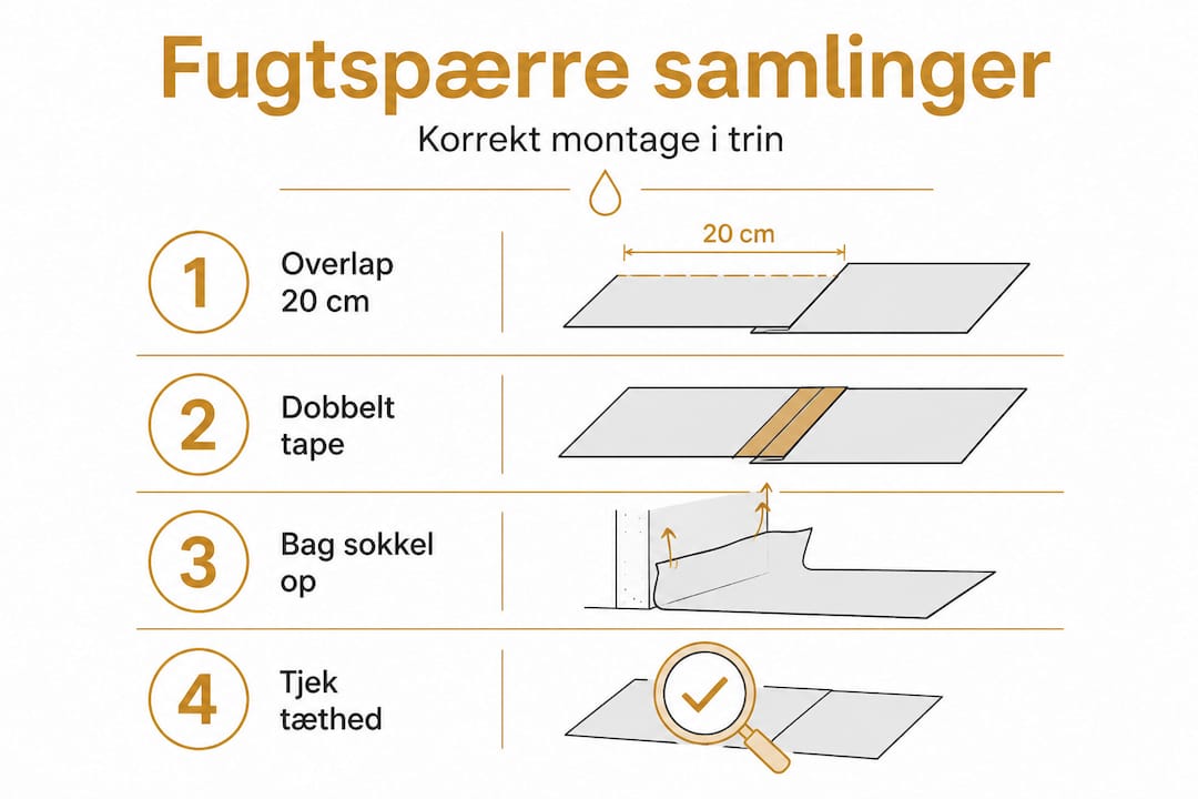 Grafik: Sådan samler du fugtspærren korrekt – trin for trin