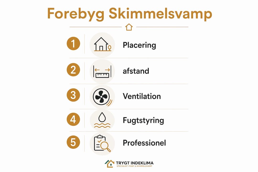 Infografik: sådan forebygger du skimmelsvamp bag møbler trin for trin