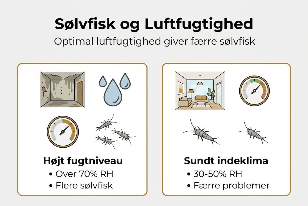 Grafisk oversigt: Sådan hænger fugt og sølvfisk sammen