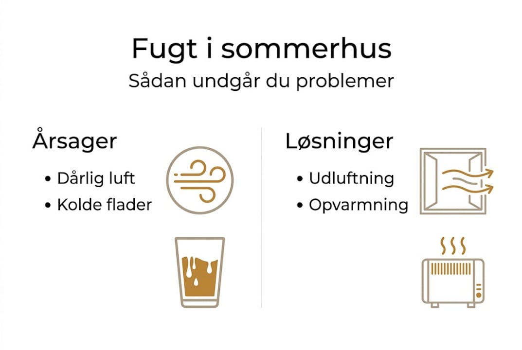 Infografik: sådan forebygger du fugt i sommerhus – årsager og løsninger