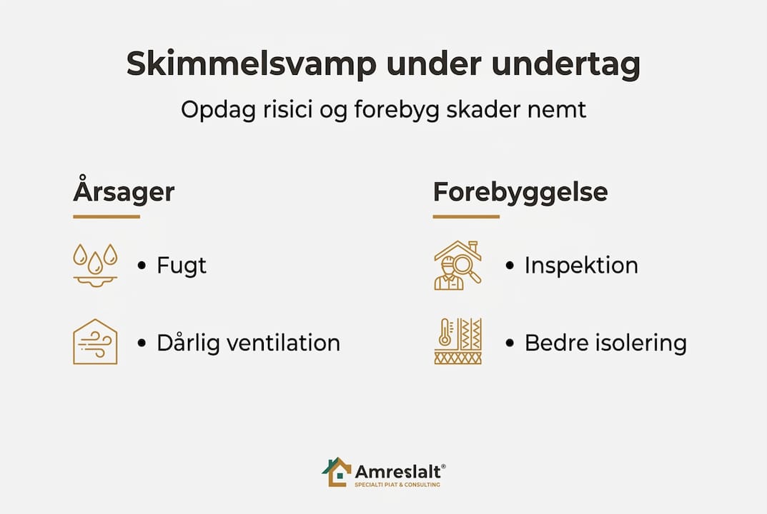Oversigt: Hvorfor opstår skimmelsvamp under undertaget – og sådan undgår du det